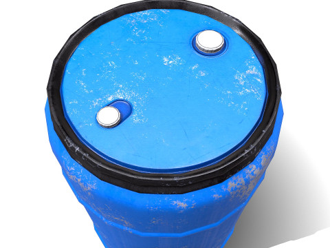 Plastic Barrel Low-poly PBR Model 3D