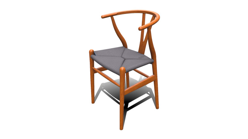 Wishbone Chair PBR Low-poly 3D मॉडल .c4d .max .obj .3ds .fbx .stl .blend