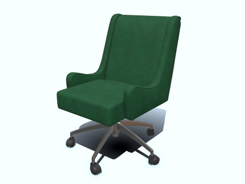 Green Velvet Office Chair PBR Modelo 3D
