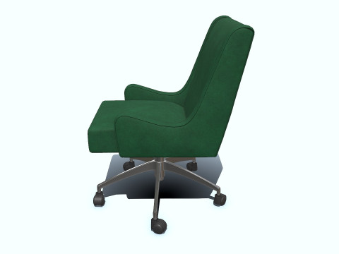 Green Velvet Office Chair PBR Modelo 3D