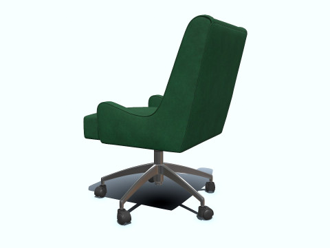 Green Velvet Office Chair PBR Modelo 3D