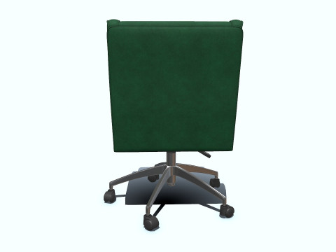 Green Velvet Office Chair PBR Modelo 3D