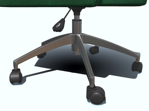 Green Velvet Office Chair PBR Modelo 3D