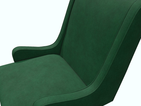 Green Velvet Office Chair PBR Modelo 3D