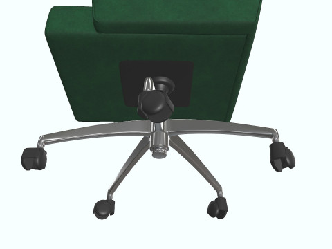 Green Velvet Office Chair PBR Modelo 3D