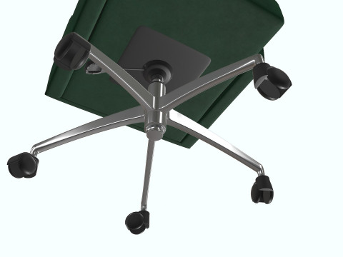 Green Velvet Office Chair PBR Modelo 3D