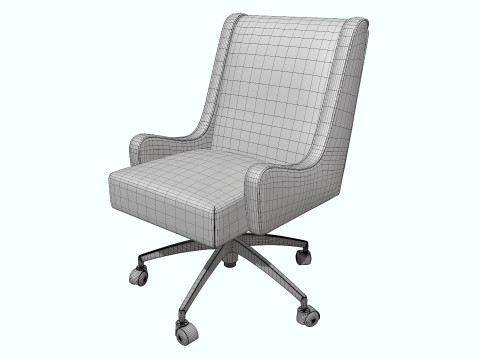 Green Velvet Office Chair PBR Modelo 3D