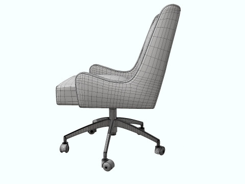 Green Velvet Office Chair PBR Modelo 3D
