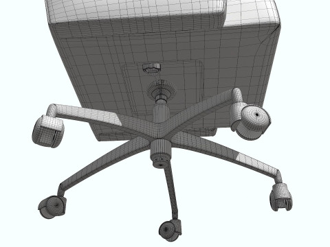 Green Velvet Office Chair PBR Modelo 3D