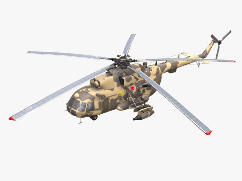 Mil Mi-17 Russian Military Helicopter PBR 3D Model