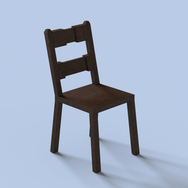 wood old chair Modelo 3D .c4d .max .obj .3ds .fbx .stl .blend 