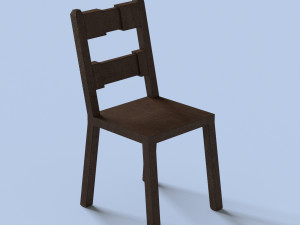 wood old chair 3D मॉडल