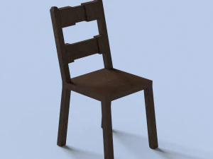 stare drewniane krzesło Model 3D
