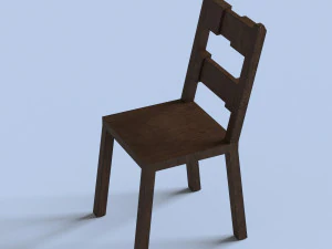 wood old chair 3D Model