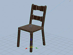 wood old chair 3D Model