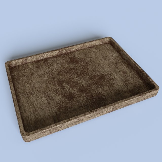 wood tray Model 3D .c4d .max .obj .3ds .fbx .stl .blend 