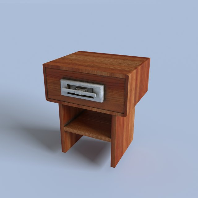 bedside wood table lowpoly Modèle 3D .c4d .max .obj .3ds .fbx .stl .blend 