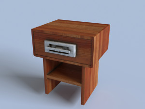 bedside wood table lowpoly Model 3D