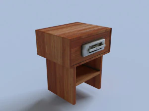 bedside wood table lowpoly 3D Model