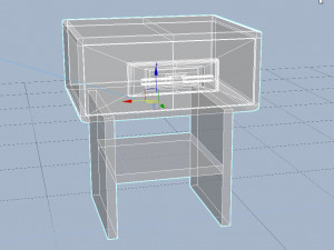 bedside wood table lowpoly Modèle 3D