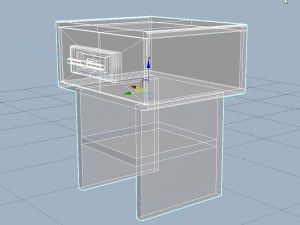 bedside wood table lowpoly Modèle 3D