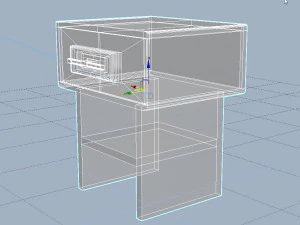 bedside wood table lowpoly 3D Model