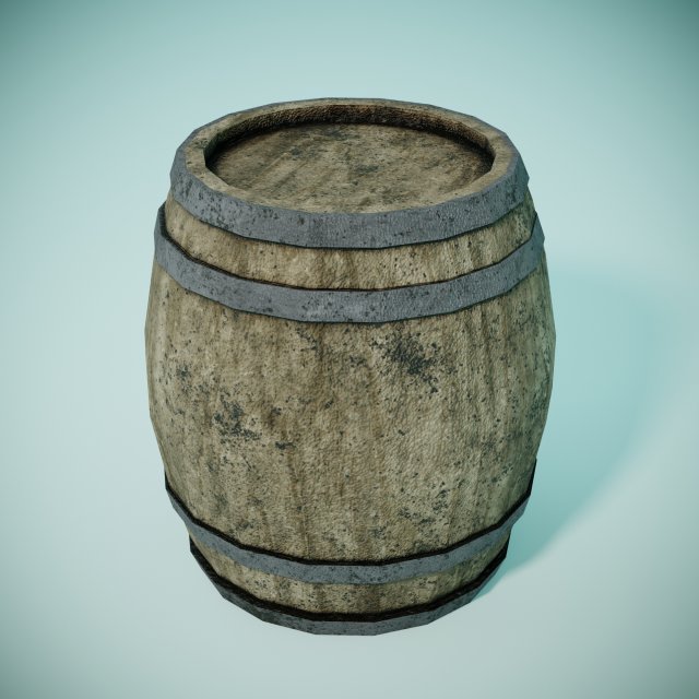 wood barrel Modello 3D .c4d .max .obj .3ds .fbx .stl .blend 