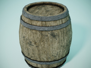 wood barrel 3D मॉडल