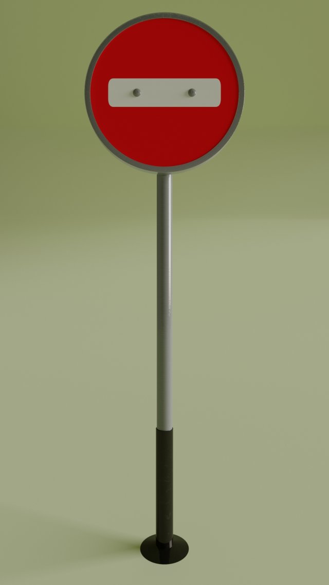 russian sign no entry Modelo 3D .c4d .max .obj .3ds .fbx .stl .blend 