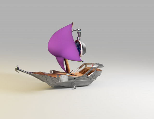 wind hook ship vessel concept steampunk - futuristic- pirate boat 3D Model .c4d .max .obj .3ds .fbx .stl .blend