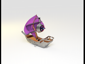 wind hook ship vessel concept steampunk - futuristic- pirate boat 3D Model