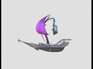 wind hook ship vessel concept steampunk - futuristic- pirate boat 3D Model