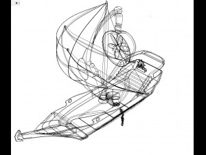 wind hook ship vessel concept steampunk - futuristic- pirate boat 3D Model