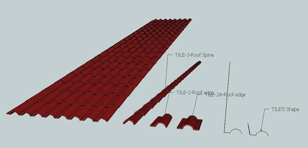 ROOF TILES 3D Model .c4d .max .obj .3ds .fbx .stl .blend