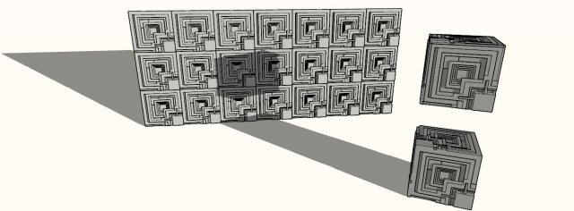 MAYAN AZTEC CUBES PANELS 3D Модель .c4d .max .obj .3ds .fbx .stl .blend 