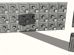 MAYAN AZTEC CUBES PANELS 3D Model