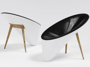 modern white chair 3D Model