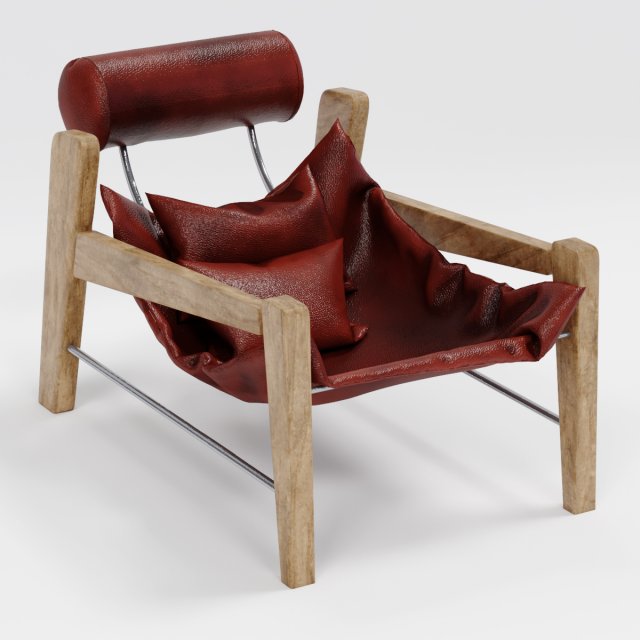 leather chair 3D Model .c4d .max .obj .3ds .fbx .stl .blend 