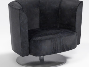 armchair leather black 3D Model
