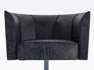 armchair leather black 3Dモデル