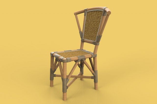 chair rattan 3D Model .c4d .max .obj .3ds .fbx .stl .blend 