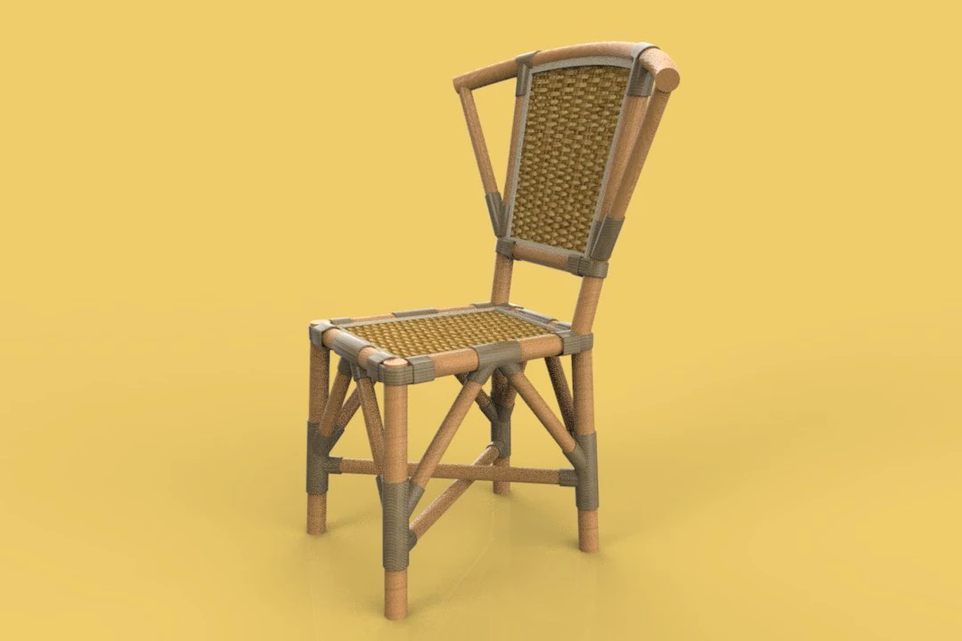 chair rattan 3D Model .c4d .max .obj .3ds .fbx .stl .blend