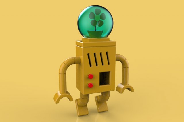 robot flower astronaut character 3D Model .c4d .max .obj .3ds .fbx .stl .blend 