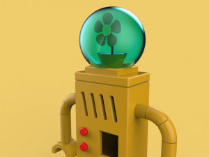 robot flower astronaut character 3D Model