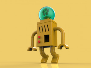 robot flower astronaut character 3D Model