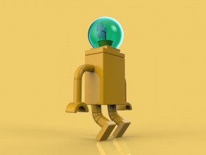 robot flower astronaut character 3D Model