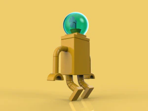 robot flower astronaut character 3D Model