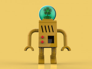 robot flower astronaut character 3D Model