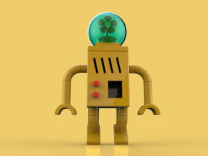 robot flower astronaut character 3D Model