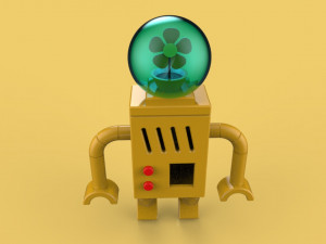 robot flower astronaut character 3D Model